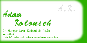 adam kolonich business card